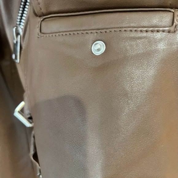 WALTER BAKER LIz Leather Crop Moto Jacket in Terracotta NWOT - Picture 11 of 16